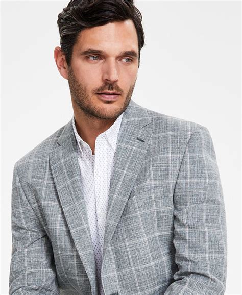 michael kors men's classic-fit windowpane sport coat|Michael Kors Men's Classic.